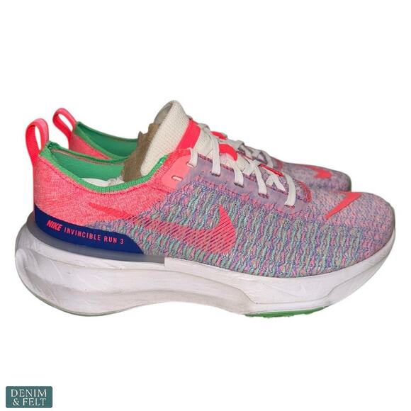 Nike ZoomX Invincible Run Flyknit 3 Women’s 8.5 White Pink Racer Blue Orange - Picture 8 of 13